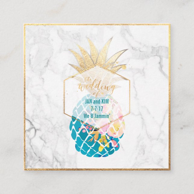 PixDezines Aloha Pineapples/Guld/Marble/Djurutrymm Tilläggskort (Framsida)