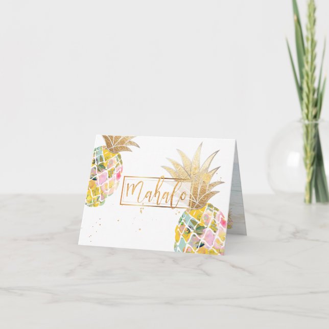 PixDezines Aloha Pineapples/Mahalo Tack Kort (Framsida)