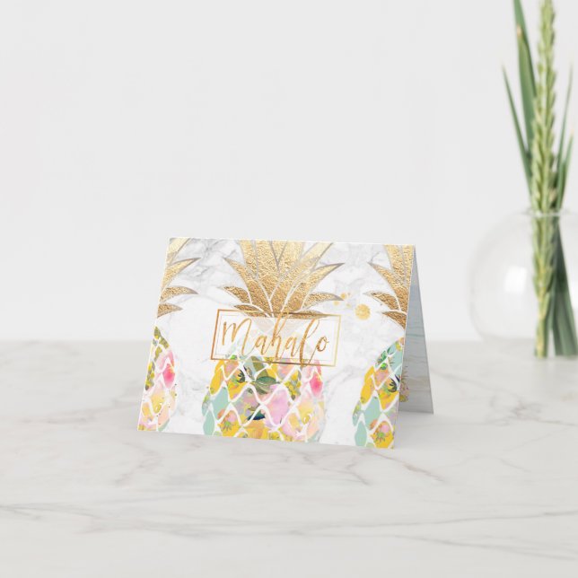 PixDezines Aloha Pineapples/Mahalo Tack Kort (Framsida)