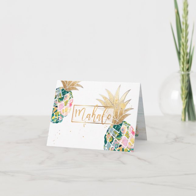 PixDezines Aloha Pineapples/Mahalo Tack Kort (Framsida)