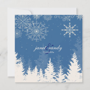 PixDezines Alpine forestSnowflakes, vinterhändelse Inbjudningar