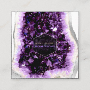 PixDezines Amethyst Quartz/Juvelry Designer Fyrkantigt Visitkort
