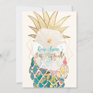 PixDezines Ananas Bat mitzvah Inbjudningar
