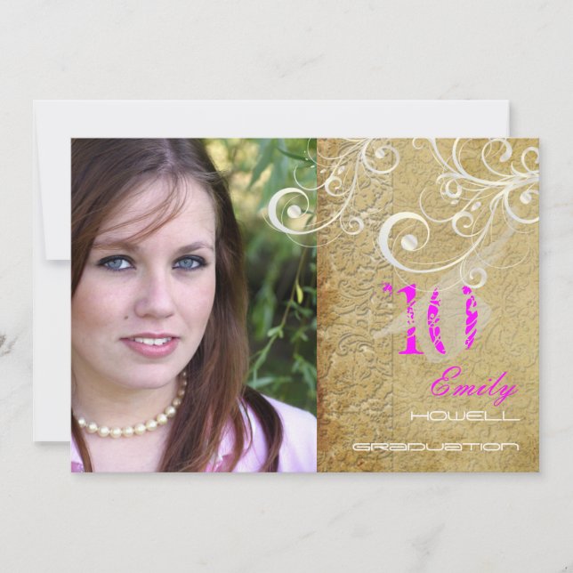 PixDezines-Anpassadets accent färg/Studenten Inbjudningar (Framsida)