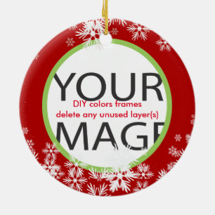 PixDezines Anpassningsbar Photo Ornament/DIY färg Julgransprydnad Keramik