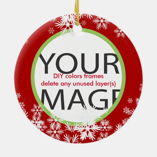PixDezines Anpassningsbar Photo Ornament/DIY färg Julgransprydnad Keramik (Baksidan)