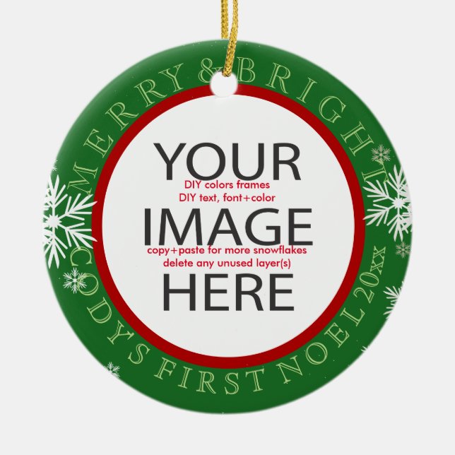 PixDezines Anpassningsbar Photo Ornament/DIY färg Julgransprydnad Keramik (Framsidan)