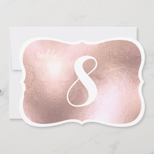 PixDezines Antik Falsk Roséguld Bordskyltar Inbjudningar (Framsida)