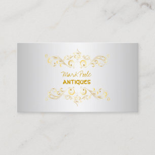 PixDezines Antique-Scrollsar/Filigree-faux-Guld Visitkort
