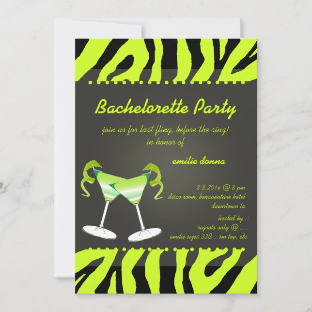PixDezines äpple martini Bachelorette / diy färg Inbjudningar (Framsida)