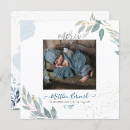 PixDezines Aquarelle Faire-part de NaissanceGarçon Inbjudningar