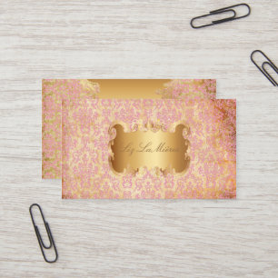PixDezines arianna Damask/faux parchment Visitkort