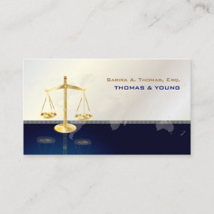 PixDezines ATTORNESY/WHITE+BLUE/WORLD MAP Visitkort