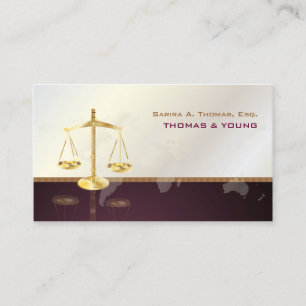 PixDezines ATTORNEYS/PEARL+MAROON Visitkort