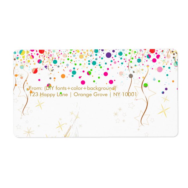 PixDezines-avgränsad regnbåge/DIYbakgrund Fraktsedel (Framsidan)