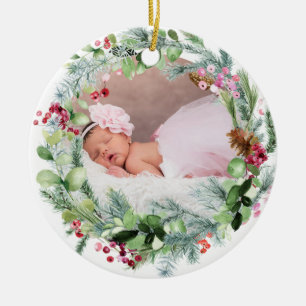 PixDezines Baby Första julvinter-andedräkt Julgransprydnad Keramik