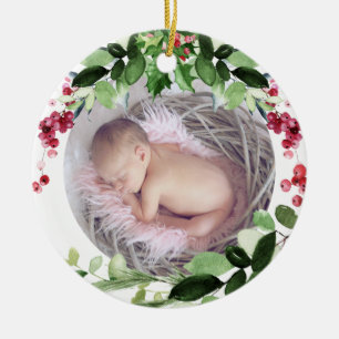 PixDezines Baby Första julvinter-andedräkt Julgransprydnad Keramik