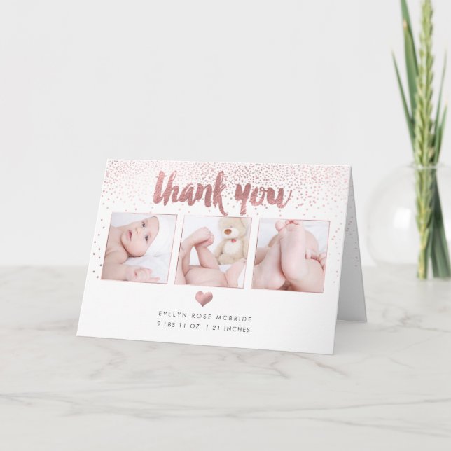 PixDezines Baby Shower/Fototackkort för tack Kort (Framsida)