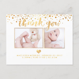 PixDezines Baby Shower Tack/Dazzled Faux Guld Meddelande Vykort