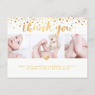 PixDezines Baby Shower Tack/Dazzled Faux Guld Vykort