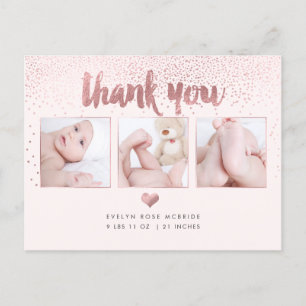 PixDezines Baby Shower Tack/Faux Ro Guld Vykort