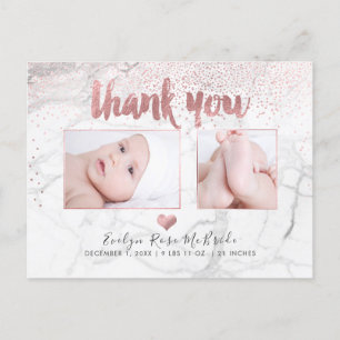 PixDezines Baby Shower Tack/Faux Ro Guld Vykort