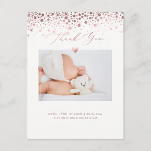 PixDezines Baby Shower Tack/Ro Guld-fett Vykort