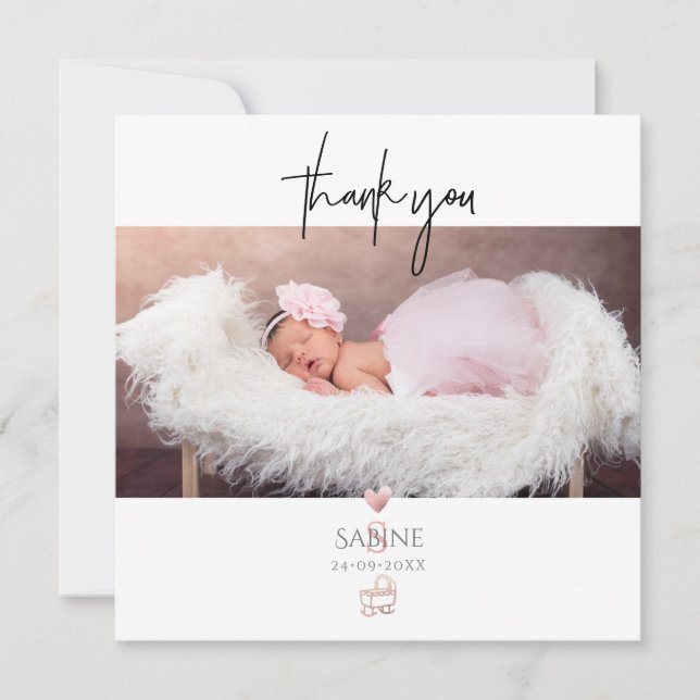 PixDezines Baby Shower Tack Ro Guld Inbjudningar (Framsida)