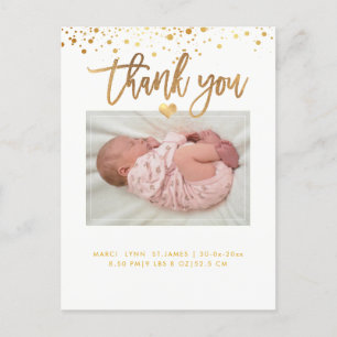 PixDezines Baby Shower Tacksam/Dazzlad Falskt Guld Vykort