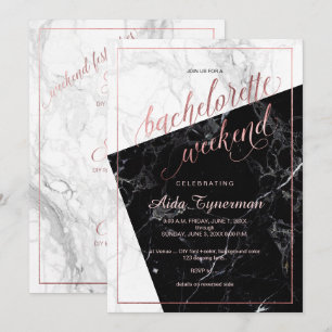 PixDezines Bachelorette Helg Faux Ro Guld Inbjudningar