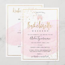 PixDezines Bachelorette Helg Rosa Watercolor