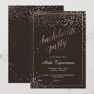 PixDezines Bachelorette PartyFaux Ro Guld Inbjudningar