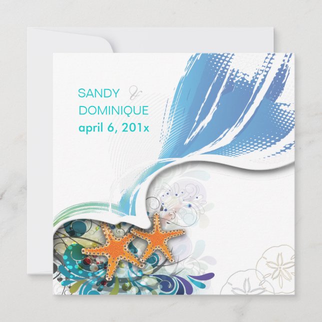 PixDezines-badbröllop/dyy-bakgrund färg Inbjudningar (Framsida)