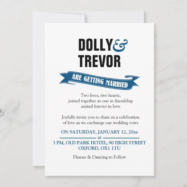 PixDezines banderoll banner/blå Inbjudningar (Framsida)