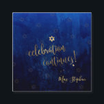 PixDezines Bar Mitzvah-firande kort ✡ Marinblå<br><div class="desc">PixDezines Bar Mitzvah-mottagning kort / Firande kort ✡ Marinblå akvarell. Falskt guld Firandet fortsätter efter Bar Mitzvah-ceremonin, lysande med falskt guld davidstjärna. Gör-det-själv, se filterverktyget för att ändra bildton och andra element. Även nya verktyg från zazzle låter dig överföra denna design till andra produkter. ✡ Copyright © 2011-2019 PixDezines™ Förfrågningar...</div>