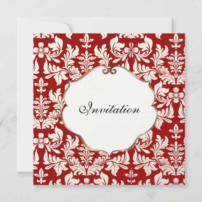 PixDezines Baroque 1 / Red Inbjudningar (Framsida)