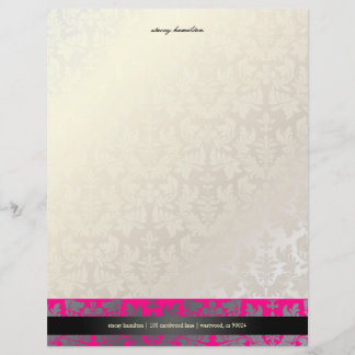 PixDezines Baroque Damask/shock rosa Brevhuvud