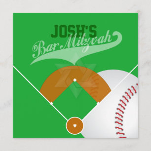 PixDezines ✡ Baseball Diamond/ Pub Mitzvah Inbjudningar