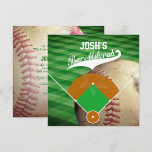 PixDezines ✡ Baseball Diamond/ Pub Mitzvah Inbjudningar