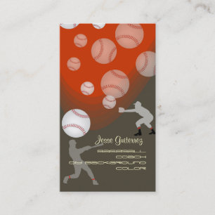 PixDezines baseboll tränare/diy bakgrundsfärg! Visitkort