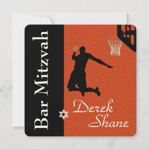 ✡ PixDezines Basketball Bar Mitzvah-inbjudan Inbjudningar