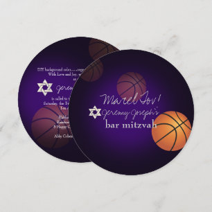 PixDezines Basketball Pub Mitzvah/DIY Färg Inbjudningar