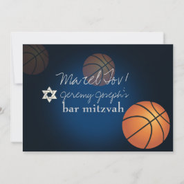 ✡ PixDezines BASKETBALL PUB MITZVAH/DIY FÄRG Inbjudningar