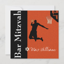 ✡ PixDezines Basketball Pub Mitzvah Inbjudningar