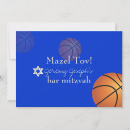 ✡ PixDezines Basketboll Bar Mitzvah/DIY Färg Inbjudningar