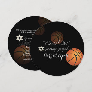 PixDezines Basketboll Bar Mitzvah/Gör-det-själv Fä Inbjudningar