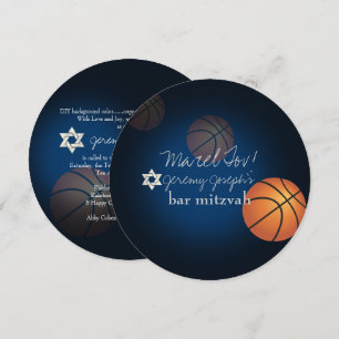 PixDezines Basketboll Bar Mitzvah/Gör-det-själv-fä Inbjudningar