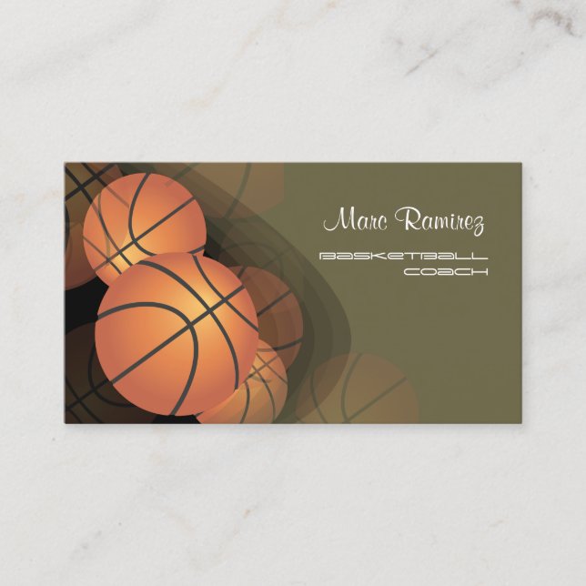 PixDezines baskettränare/DIY bakgrundsfärg Visitkort (Framsida)