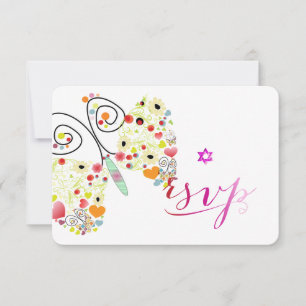PixDezines Bat mitzvah/butterflies OSA Kort