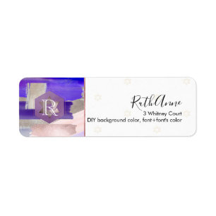 PixDezines Bat mitzvah Lila Violet Watercolor Returadress Etikett